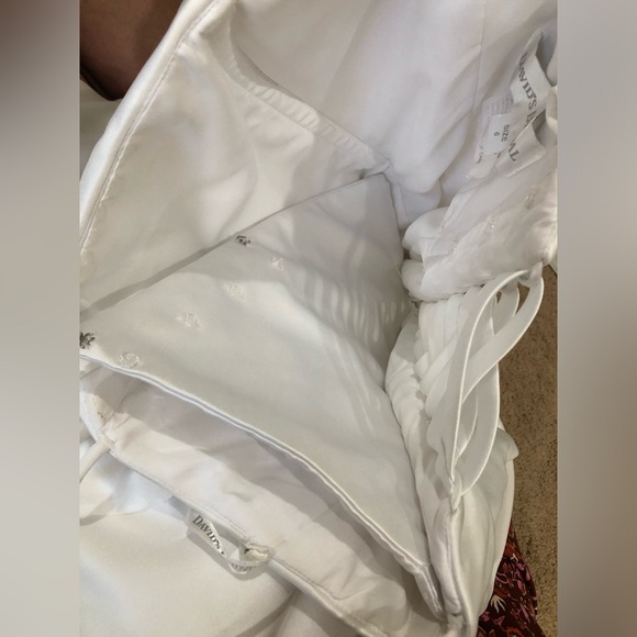 David’s Bridal Spaghetti Strap Layered Wedding Dress with Crinoline Underskirt - Picture 7 of 16